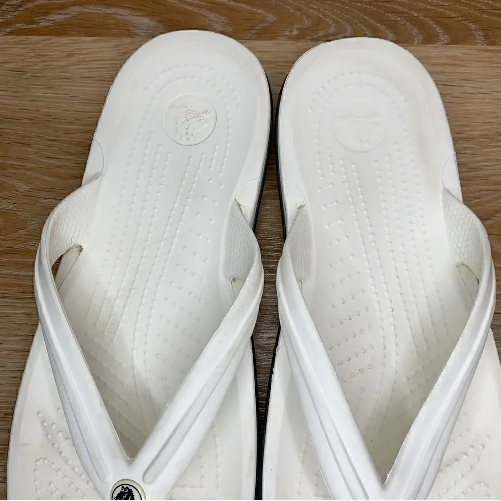 Crocs Unisex White Flip Flop Sandals